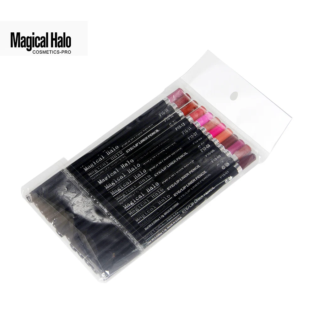 Magical Halo 12pcs/set Pro Waterproof Bright Pencil Lip Liner Makeup Cosmetic For Lips Long Lasting Lipliner Pen | Красота и здоровье