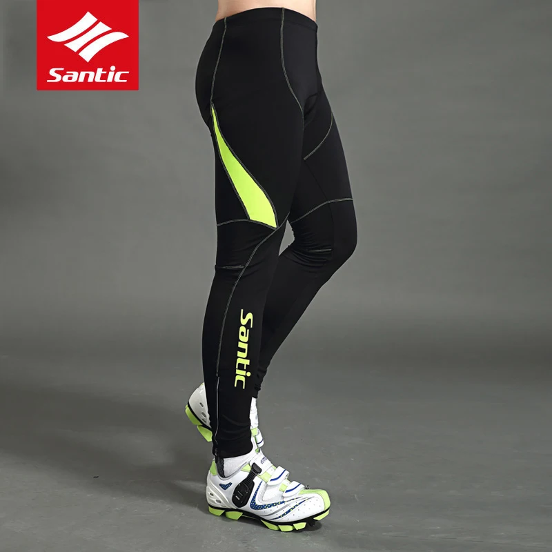 Santic мужские велосипедные флисовые штаны с подкладкой зимние 4D подушки