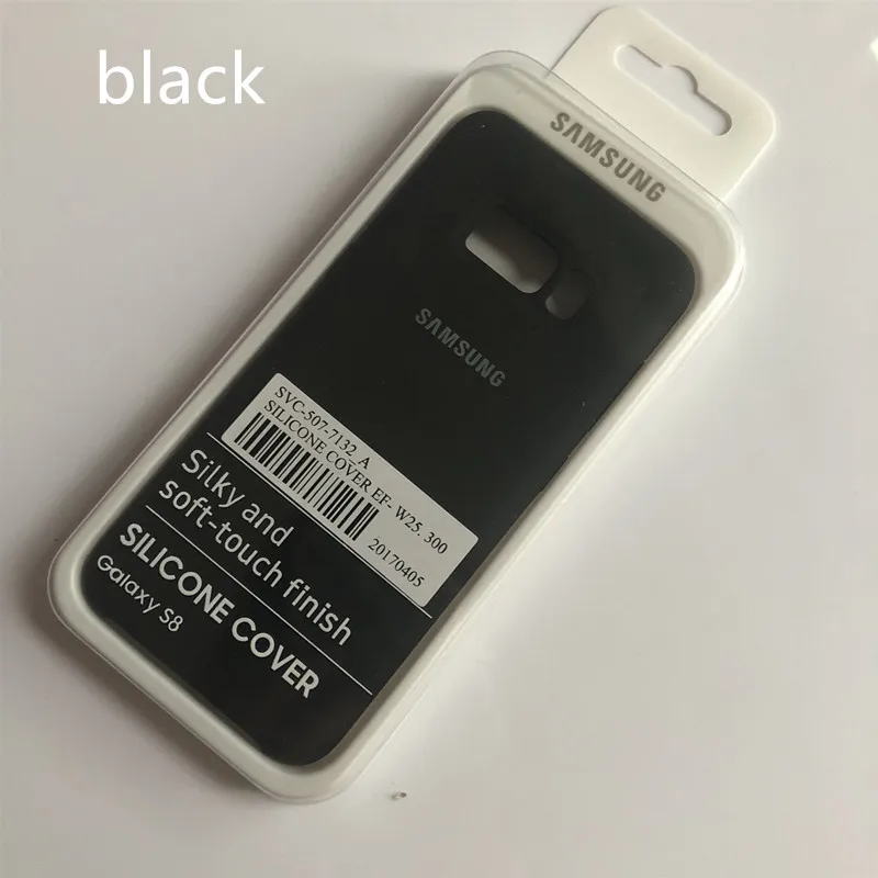 black samsung Galaxy S8/S8 Plus жидкий силиконовый чехол шелковистый мягкий на ощупь защитный чехол для samsung s8 упаковка - Цвет: black