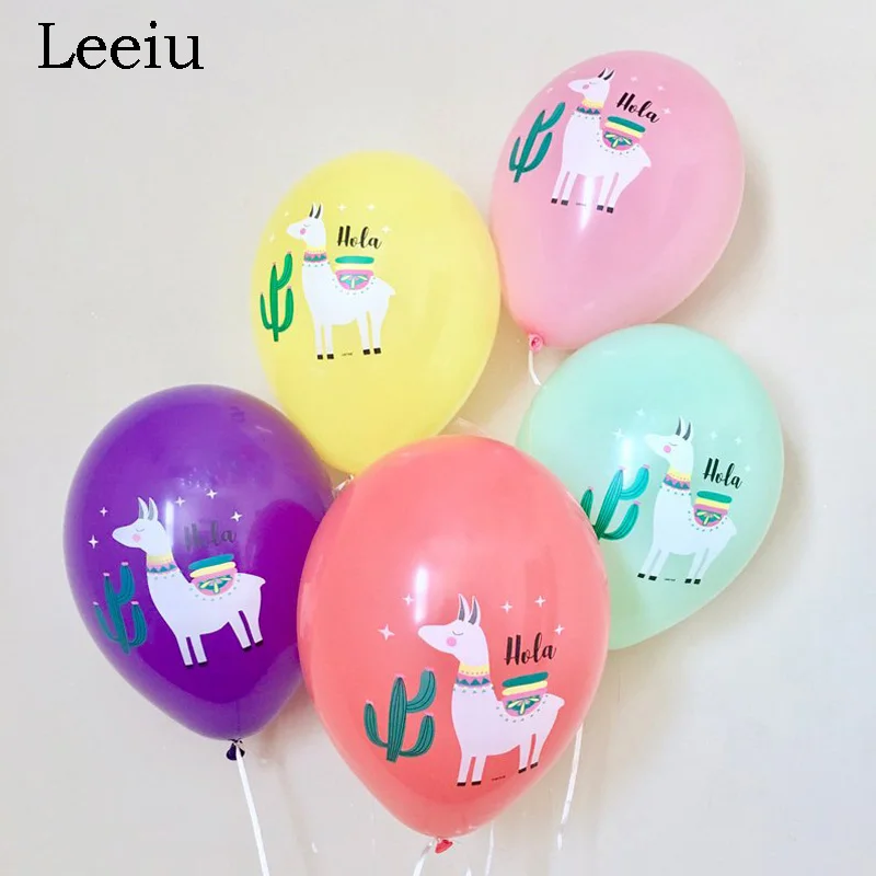 Красочные Альпака латексные шарики для свадебного украшения ламы фольги