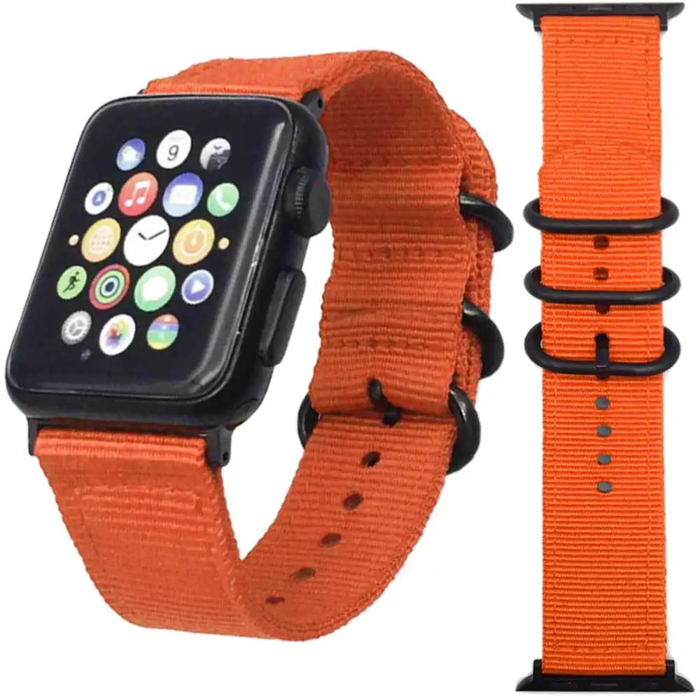 Ремешок нейлоновый для iWatch Apple Watch 38 мм 42 сменный тканевый браслет наручных часов