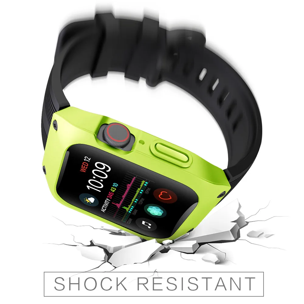 Роскошный силиконовый ремешок с чехол для Apple Watch SE Band Series 6 5 4 3 крышка 40 мм 44 38 42