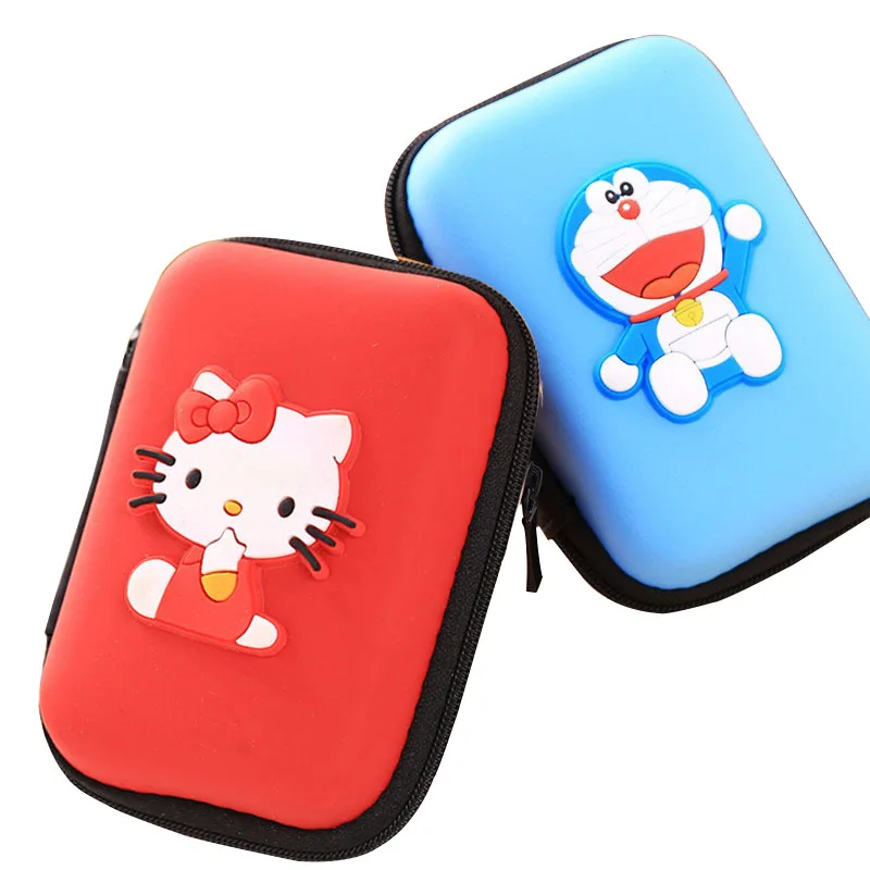 Прямоугольник Kitty Медведь Мультфильм Наушники Кейс На Молнии Сумка Box Кабель