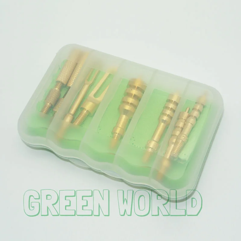 Green World 11 шт./лот. 22cal-. 45cal набор кистей для чистки пистолета из латуни с острым наконечником, шлицевые накладные петли