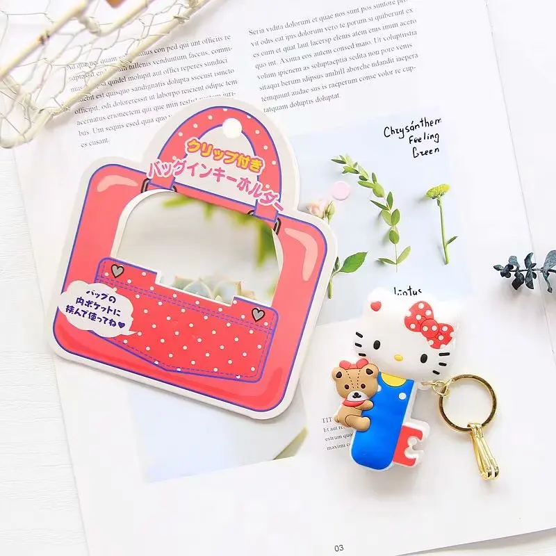 1 Sanrio, Hello Kitty My Melody Cinnamoroll маленькая двойная звезда Pom Purin мультфильм милый брелок сумка Подвеска зажим для девочек Подарки - Цвет: 1