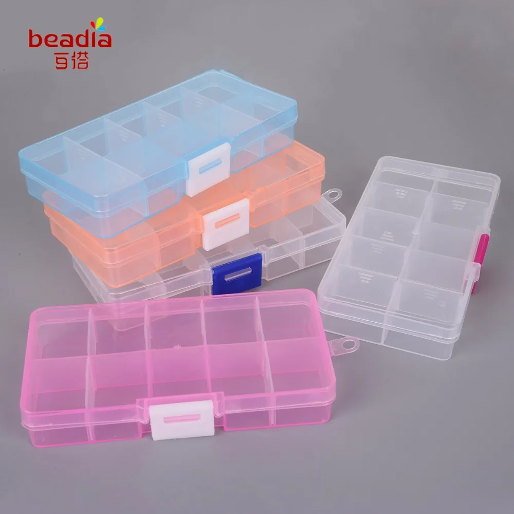 Портативная пластиковая коробка для хранения ювелирных изделий 10 слотов 1