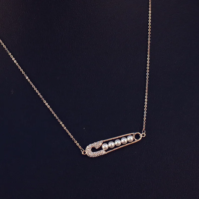 Классическое медное Настоящее розовое золото белое ожерелье с подвеской из