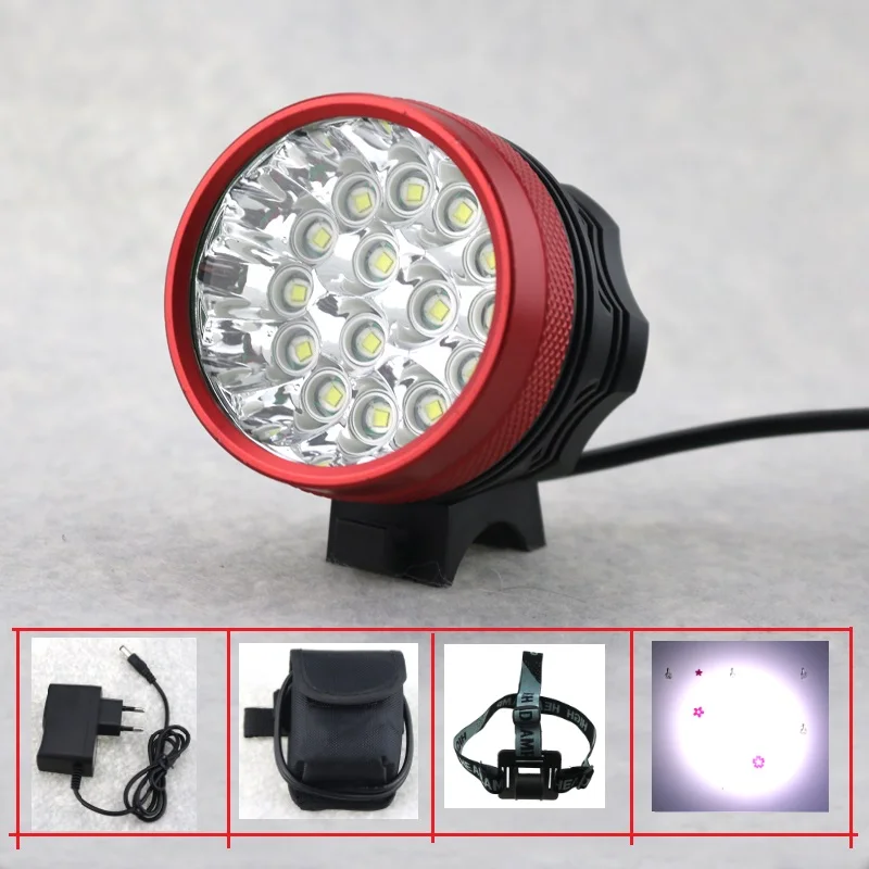 Велосипедная фара 15x Cree XML T6 25000LM перезаряжаемая лампа аксессуары для велоспорта +