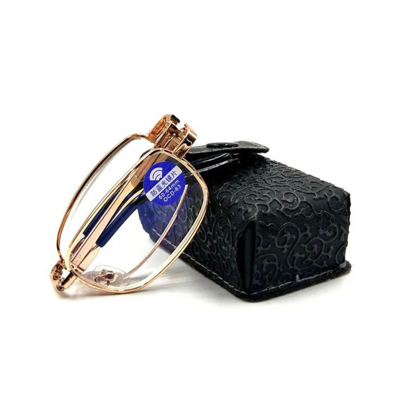 Сложенные смолы очки для чтения анти синий свет Анти усталость покрытие металла старые чтения|Мужские