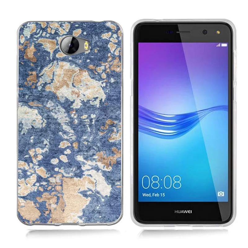 Чехол для Huawei Y5 ii Y5ii чехол/5A LYO-L21/Y6 II компактный ТПУ цветной мягкий мраморный