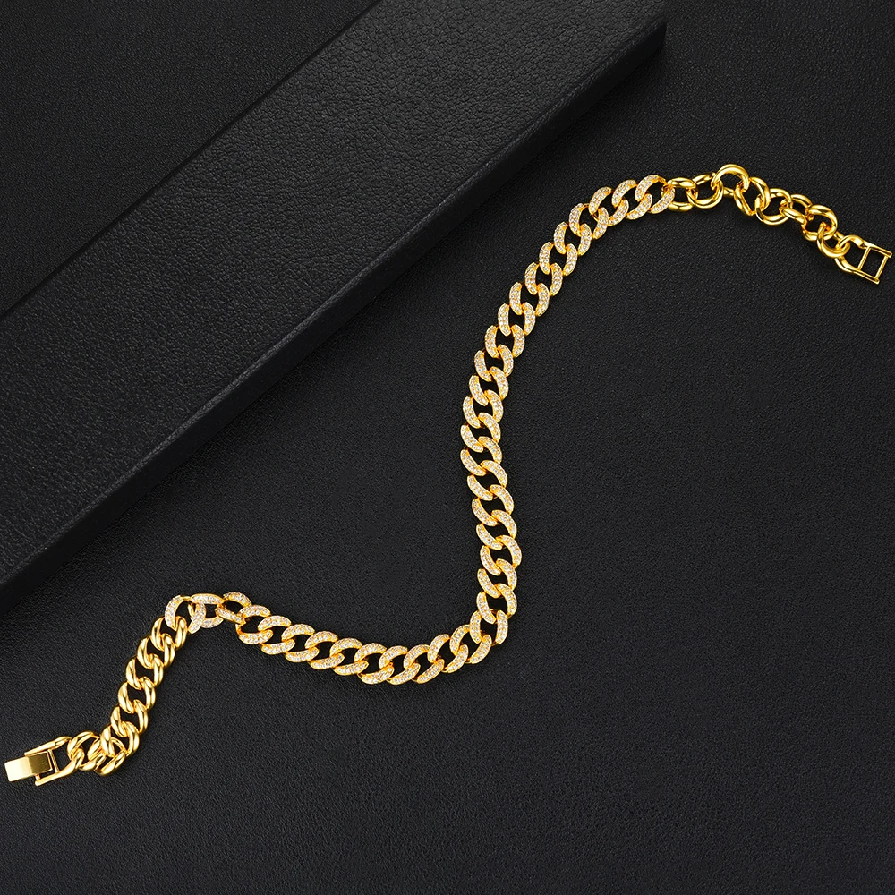 

Siscathy 4Colors Fashion Jewelry Making Charms Women Man Punk Necklaces Luxury Cubic Zirconia Link Chain Necklaces Accessories
