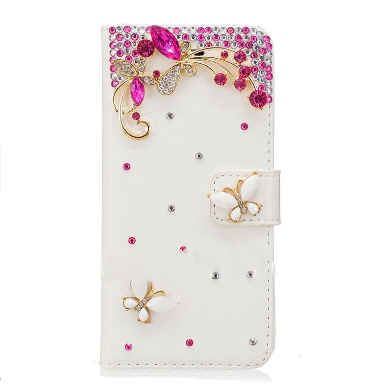 Искусственная кожа флип Бумажник Стиль diamond карт памяти телефон сумка БАБОЧКА