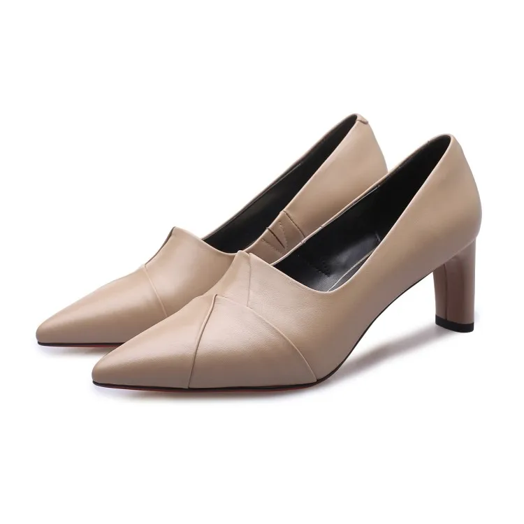 Женские туфли лодочки из коровьей кожи MLJUESE синие с острым носком на высоком