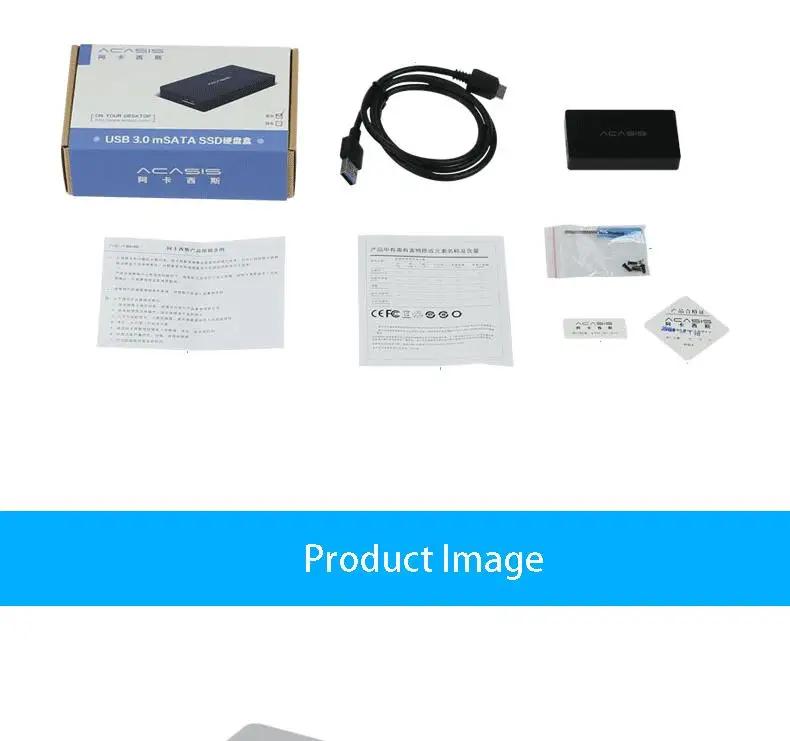 Acasis USB 3.0 SSD Алюминий 1153e чип 5 Гбит 1.8 дюймов msata внешний жесткий диск Корпуса для жёстких дисков Дело Box