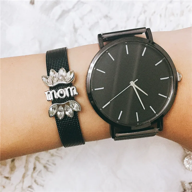 Vinnie дизайн ювелирных изделий Черный Хранитель сетки браслет набор с нержавеющей