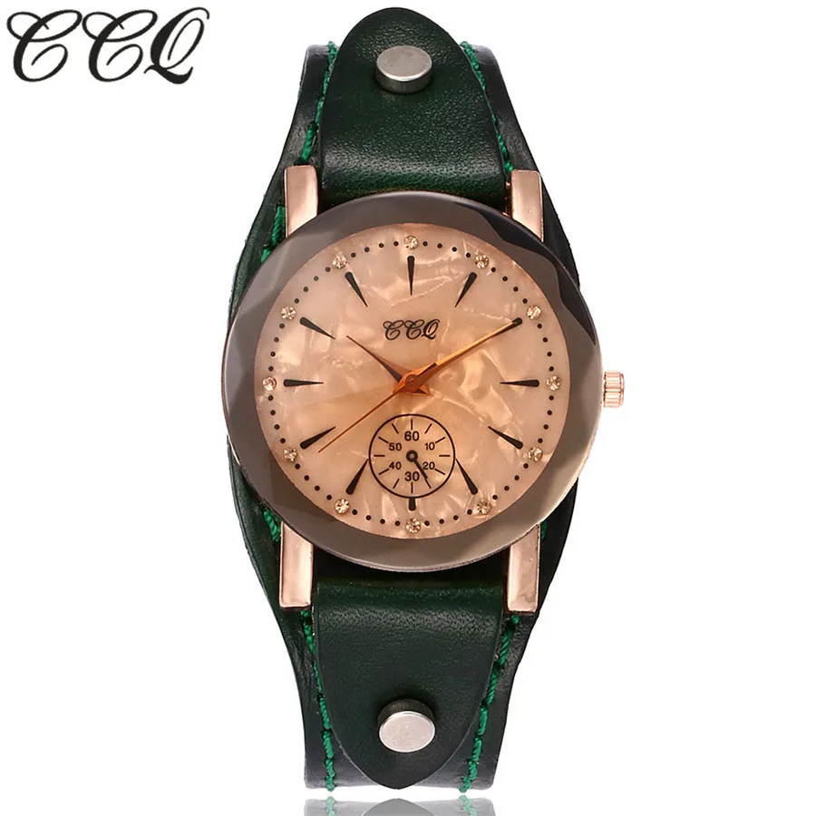 Часы наручные CCQ мужские/женские кварцевые с ремешком из бычьей кожи|montre brand|montre