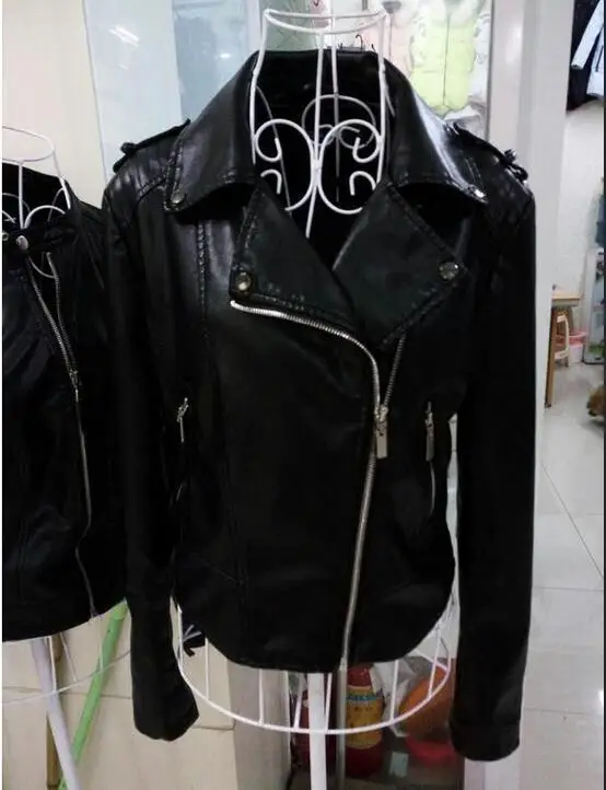 Новинка 2018 модные женские Мотоциклетные Куртки из искусственной кожи Женская