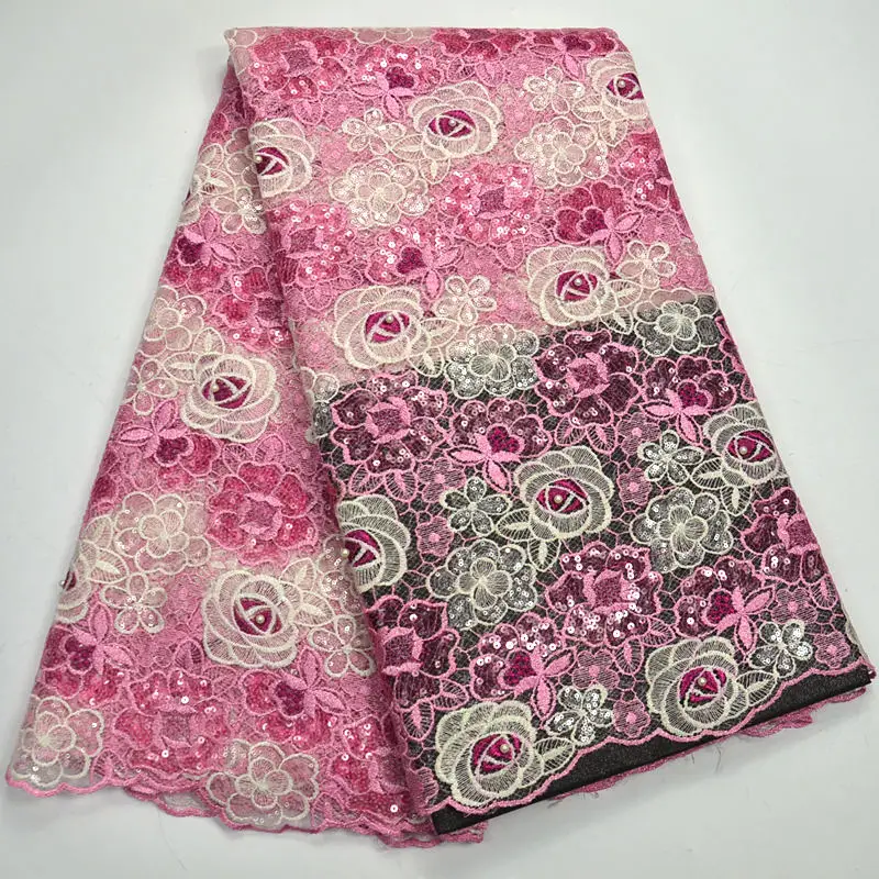 Beautiful flowers design African handcut organza lace fabric voile with Allover sequins high quality Gold RG131 |