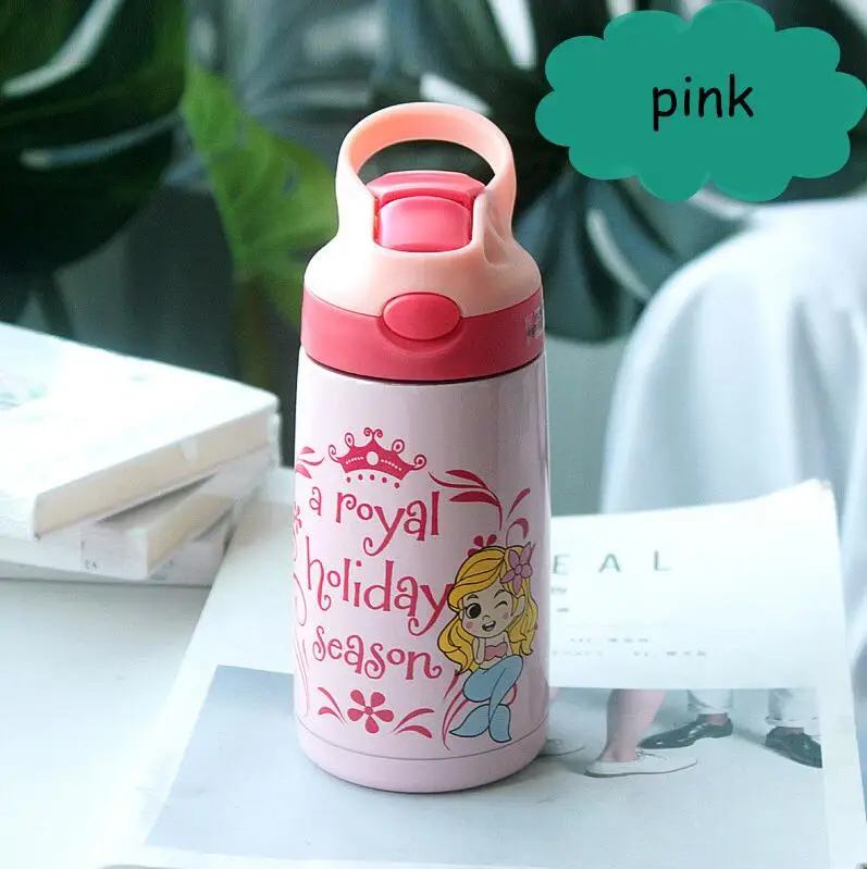 letter Горячая Bpa-free 400 мл нержавеющая сталь портативный мешок чашки Вакуумная чашка ребенка воды чайник путешествия чай фруктовый сок соломы термос колба - Цвет: letter