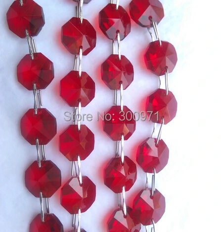 

20M/lot, 16mm crystal glass octagon beads garland strand wedding bead chain strand free shipping