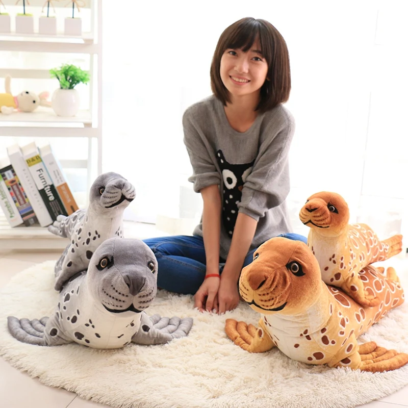 

60-100cm Cute Simulation Animal Plush Toys Stuffed Animal seal Dolls Vivid Leopard Dog leopard Plush Dolls Kids Gift Home Decor
