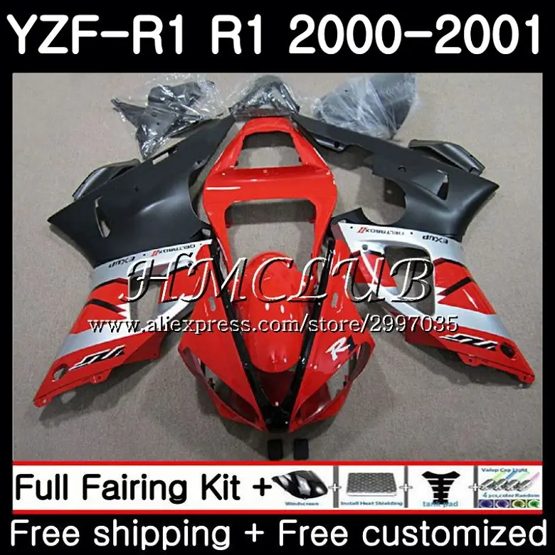 

Body For YAMAHA YZF 1000 YZF-1000 YZF R1 2000 2001 Frame 19HC.17 YZF-R1 YZF R 1 00 01 YZF1000 YZFR1 00 01 Fairings Stock red blk
