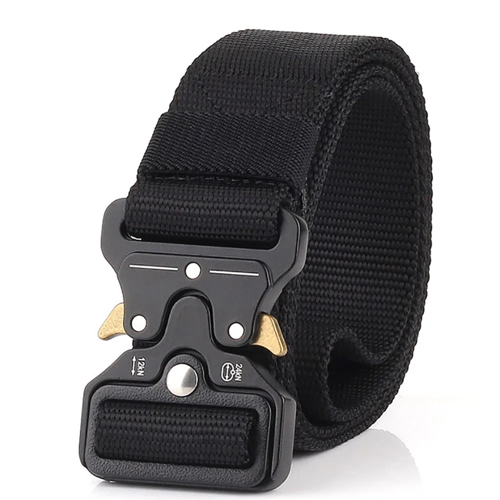 combat belt Армейские тактические ремни холщовый спортивный пояс с металлической пряжкой Регулируемый сверхпрочный тренировочный пояс для поддержки талии на открытом воздухе - Цвет: combat belt