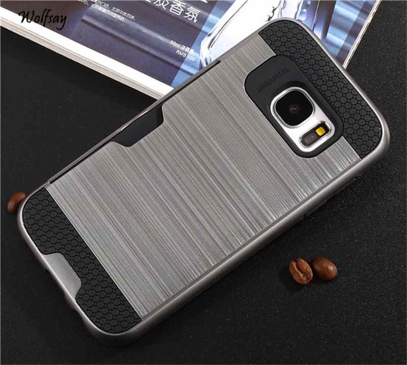 Чехол wolfsay для samsung Galaxy S7 мягкий Бронированный резиновый чехол G9300 Fundas слот карты |