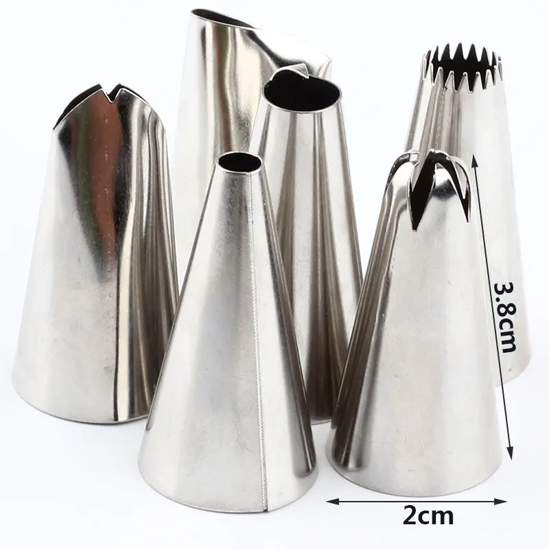 Кондитерские насадки для глазировки торта комплект из 6 насадок нержавеющей