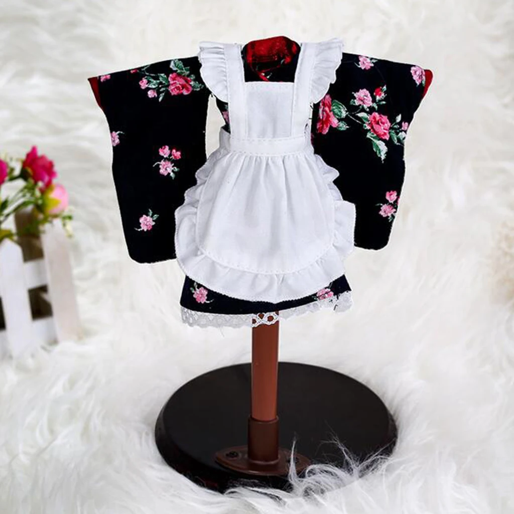 1/6 BJD кукла костюм цветочное кимоно платье с фартуком для MSD куклы косплей наряд в