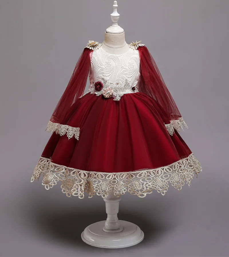 Children's dress girl princess wedding kids beauty lace party sleeveless child clothes baby flower | Детская одежда и обувь