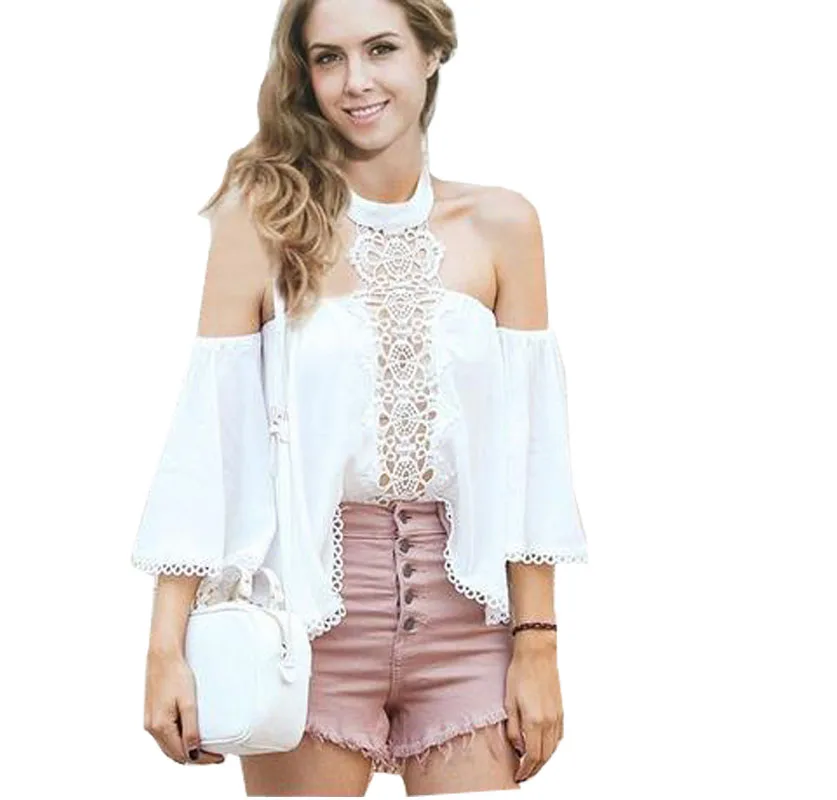 Новинка 2017 года с открытыми плечами на шнуровке расклешенными рукавами женская