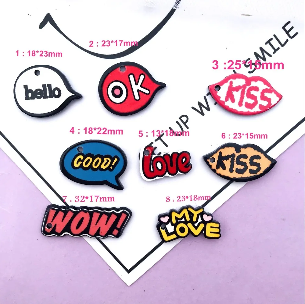 10 шт плоская задняя мини-подвеска из смолы с буквами ювелирное ожерелье серьги