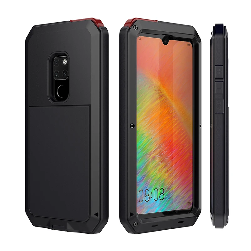 TIKITAKA Doom бронированный металлический алюминиевый чехол для телефона для huawei mate 20 mate 20 pro P30 P30 pro Чехол на весь корпус противоударные крышки - Цвет: Black