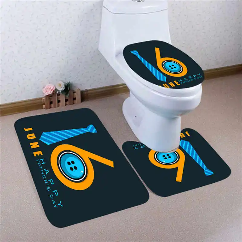 Bath Mat Коврик для ванной серии День Святого Валентина Набор ковриков для ванны 3 шт. Коврик для ванны и туалета коврики противоскользящие раковины коврик для ванной комнаты 3 шт. набор bad teppich@ 16 - Цвет: Bath Mat