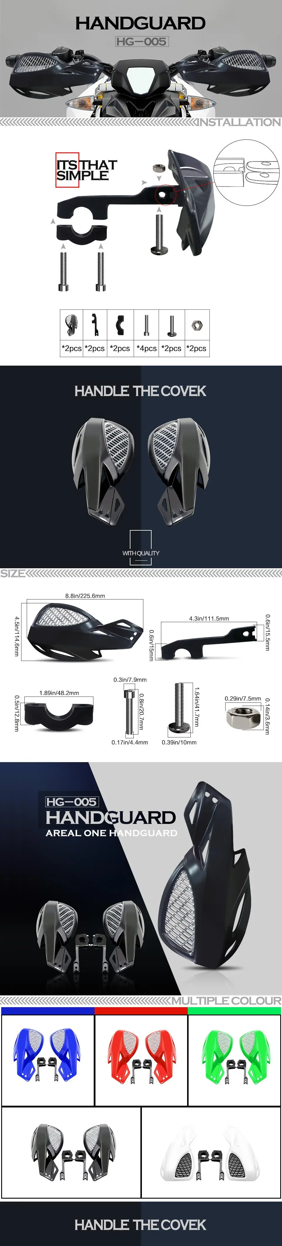 Dirt bike мотоцикл 7/8 ''22мм руль тормоза ручной предохранитель для Kawasaki KX KLX KFX KDX 65 80 85 125 250 250F 450F 450R 150S