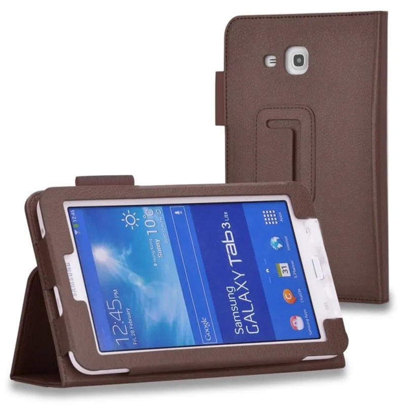 Чехол Funda для samsung Galaxy Tab 3 lite 7,0 T110 T111 планшет pu кожаный чехол-подставка для samsung Tab E 7,0 T113 T116 - Цвет: Brown