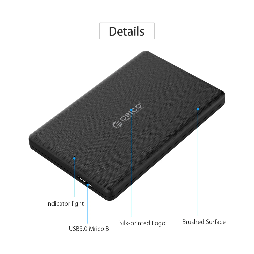 Корпус для внешнего жесткого диска ORICO 2 5 дюйма SATA на USB3.0 Micro B|2.5 inch hdd enclosure|disk