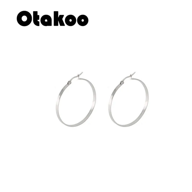 Otakoo Золотые серьги из нержавеющей стали 2018 женские маленькие или большие кольца