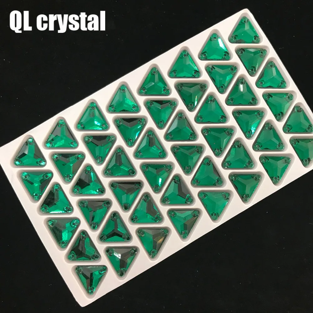 Кристаллический Малахит QL зеленый трехугольный пришивной кристалл для
