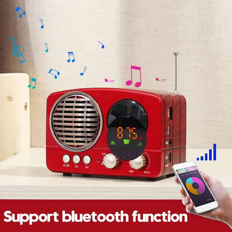 Портативный цифровой fm-радио динамик Mini-USB fm-радио приемник MP3-плеер динамик 87-108 МГц Поддержка bluetooth TF карта
