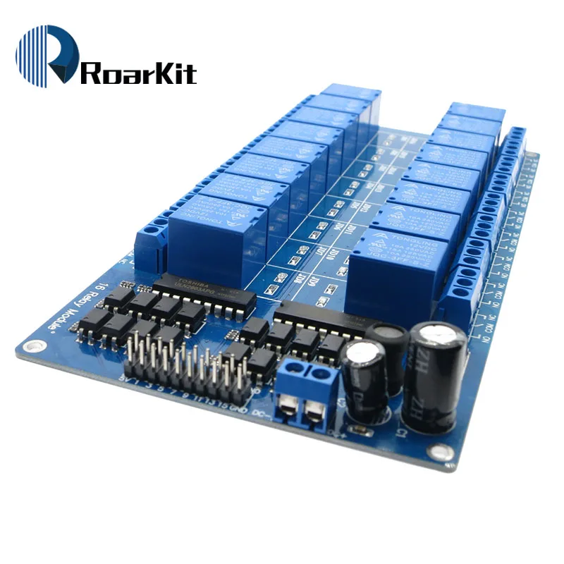 5 в 12 В 16 канальный релейный модуль Интерфейсная плата для Arduino PIC ARM DSP PLC с защитой для оптронной пары LM2576 power