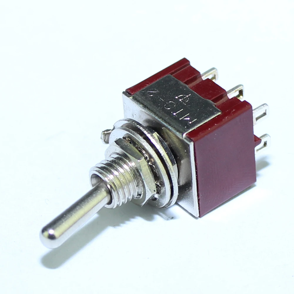 100 штук переключатель MTS-2033 ON, 6 мм, 3А, 250VAC, 6А, 125VAC, 6 контактов, миниатюрные фиксирующие детали для гитарных педалей.