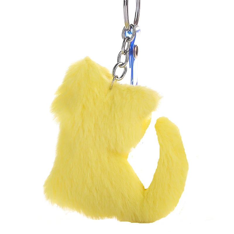 Симпатичная в форме кошки брелок Модный Цветной красивый плюшевый помпон для