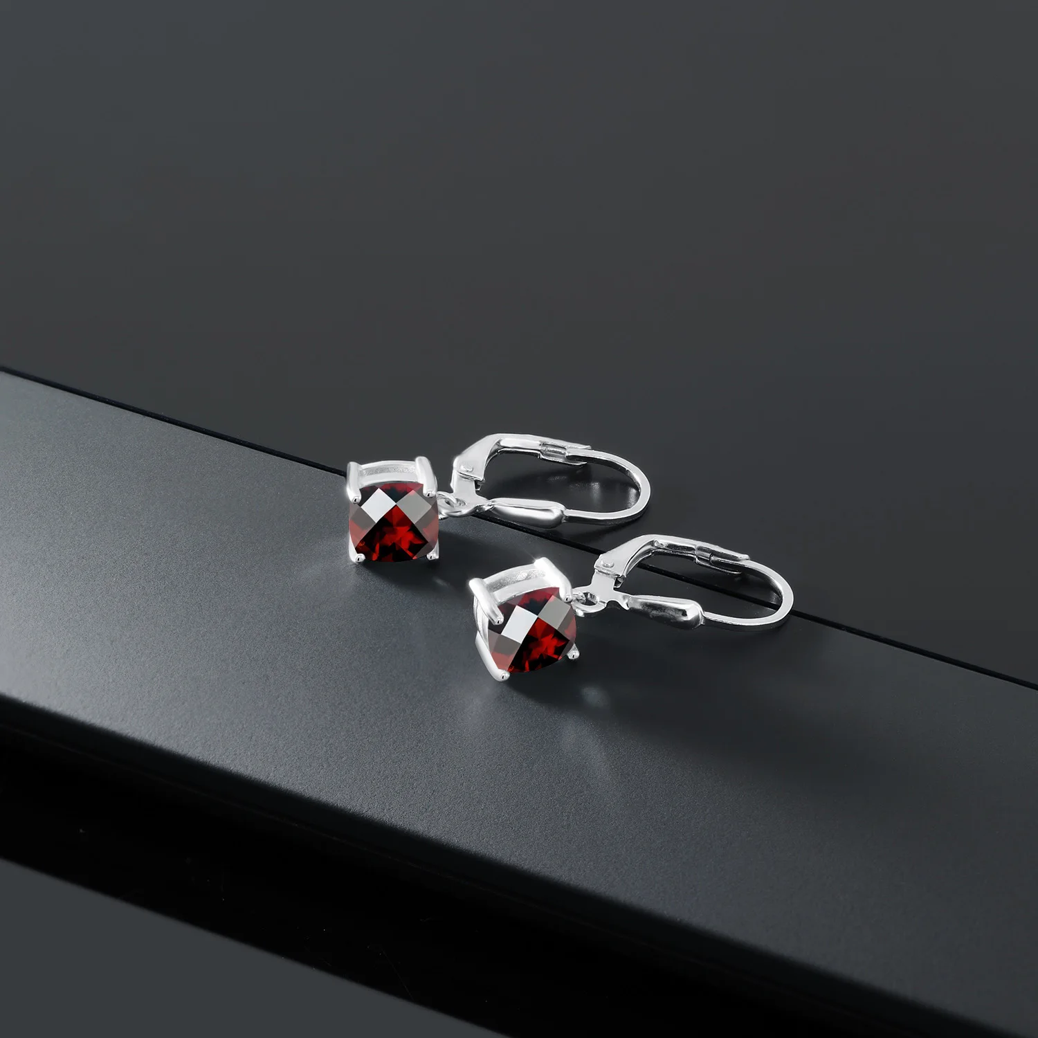 GemStoneKing 1 90 Ct подушка Шахматная натуральный красный гранат 925 стерлингового