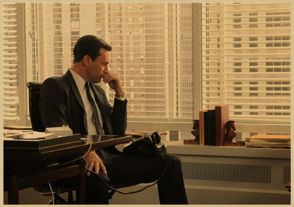 Mad men классический фильм крафт-бумага Ретро стиль декоративная печать на крафтовой бумаге настенная живопись наклейки для дома плакаты - Цвет: Кофе