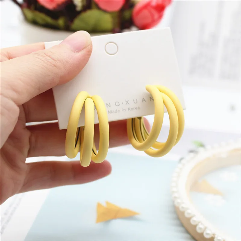 2019 новый дизайн модные ювелирные изделия красочные круглые серьги Многослойные