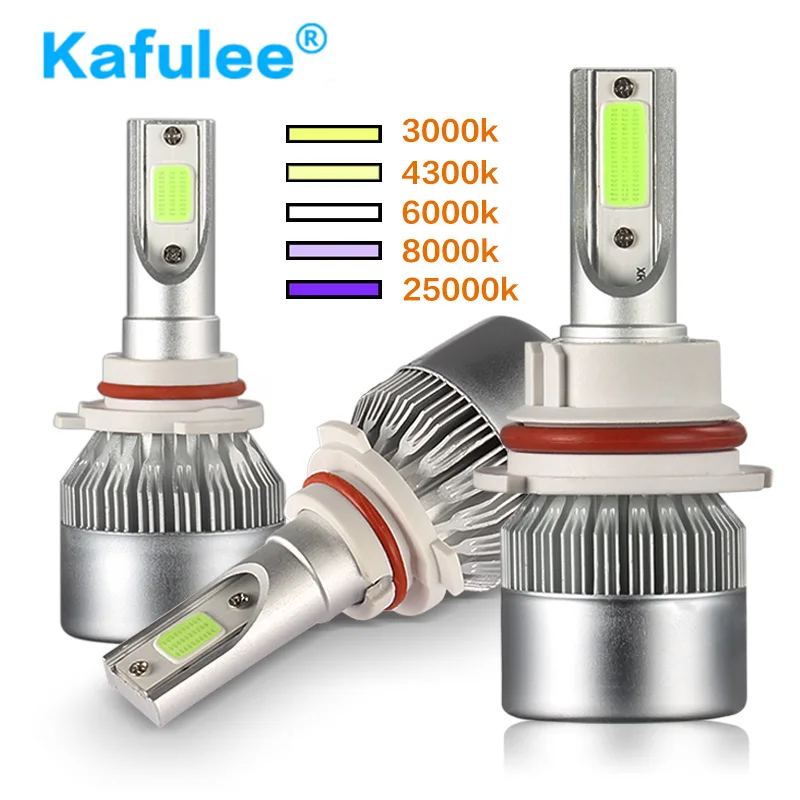 Car Headlight Bulbs 2x H4 LED 9005 H1 H3 9012 H8 H9 H10 H11 9008 9004 9007 H7 HB2 HB1 HB5 3000K 4300K 25000K COB chip 12V 24V | Автомобили