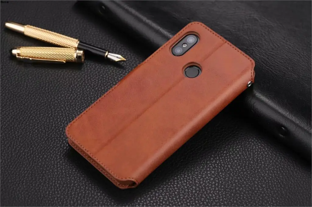 Чехол AZNS для Xiaomi mi A2 Lite из искусственной кожи чехол держатель для карт кошелек чехол для Xiaomi mi A2 Lite(красный mi 6 Pro - Цвет: Коричневый