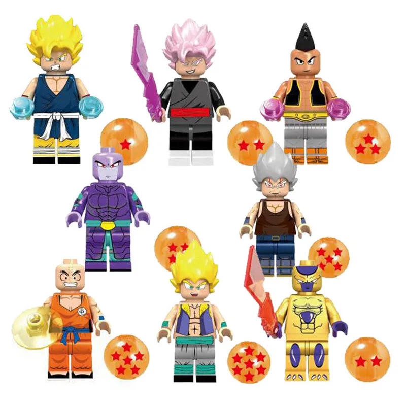 8 шт./лот Dragon Ball фигурка Z Son Goku Vegeta Master Roshi Krillin строительный блок брендовые фигурки Набор моделей игрушки для детей - Цвет: 8Pcs Block 7